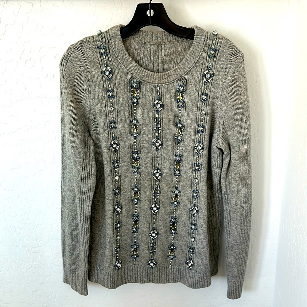 EUC Tory Burch bejeweled crystal sweater